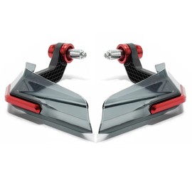 TKSE Motorcycle Handguards, Motorcycle Hand Guard High Strength Impact Resistant Handlebar Wind Deflector Brush Bar for Motorbike(RED)