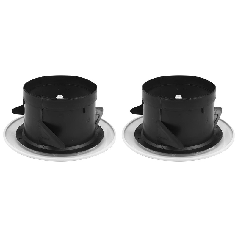 4 Pieces ABS Adjustable Round Soffit Exhaust Vent White Inline