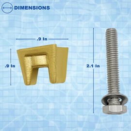 Poolzilla 1 Pack Bronze Wedge Assembly for 4" Rail Anchors - (1) Wedge, (1) Bolt & (1) Washer, for Pool Ladders