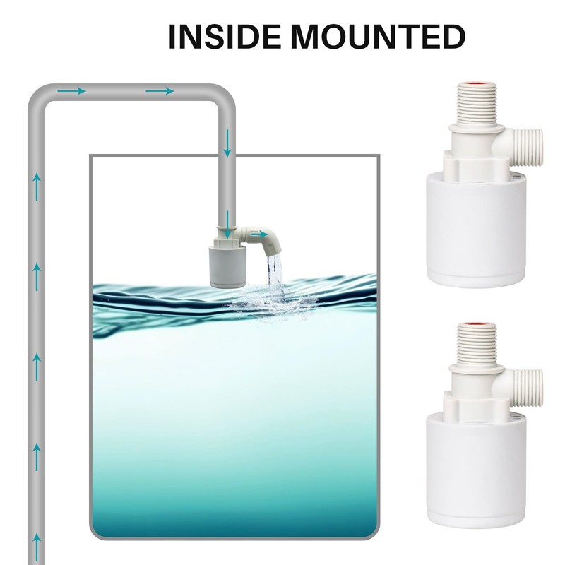 Pack of 2 1/2 Inch Automatic Float Valve Water Level