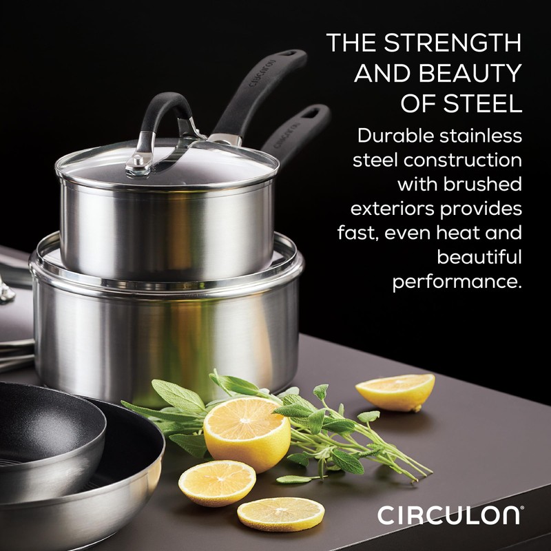 Circulon SteelShield Induction Frying Pan/Skillet with SteelShield Hybrid Stainless and