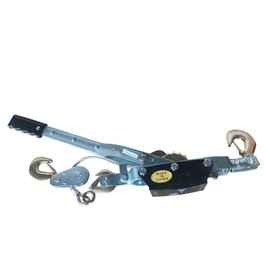 TINVHY 4 Ton Dual Gear Power Puller, 3 Hook Steel Cable Dual Gear Power Ratchet Come Along Puller Tool with Cable