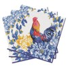 Floral Napkins BLUE ROOSTER 40pcs Lunch Napkins, Rooster Napkins, Chicken