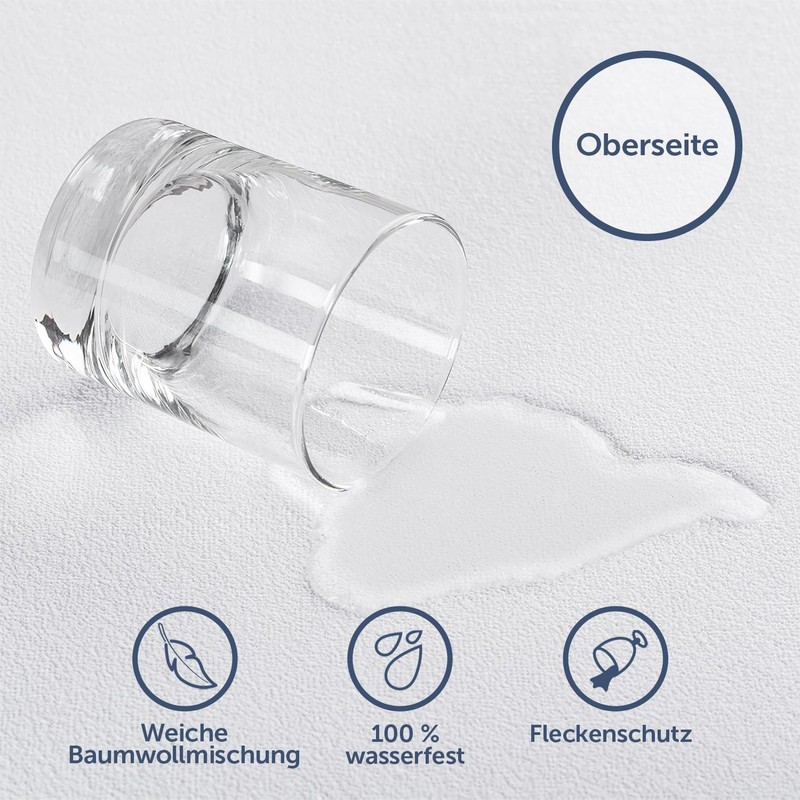 Blumtal Waterproof Mattress Protector, Oeko-Tex Certified, Breathable Mattress Topper, Tension