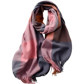 Scarf Beige Checked Girls Winter Scarf Cotton Men's Pali Scarf Women's Scarf Winter Wool Large Scarves Women's XXL Scarf Women's Cotton Cashmere Hat, Rose Gold