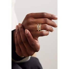 Foxgirl Gold Stackable Rings for Women Non Tarnish – 18K Gold Plated Dainty Cubic Zirconia Rings, Silver and Gold Multi Ring Mixed Metals Stack Rings Set Size 9