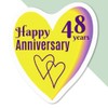4 x Small 50mm 'Happy 48 Years Anniversary' Permanent Sticker