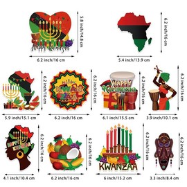 Kwanzaa Decorations,African Heritage Holiday Hanging Decor 48 PCS,Giant Candlestick Drum Fruit Basin African Mask Flag Map Swirl Ceiling Party Decorations for Happy Kwanzaa Party