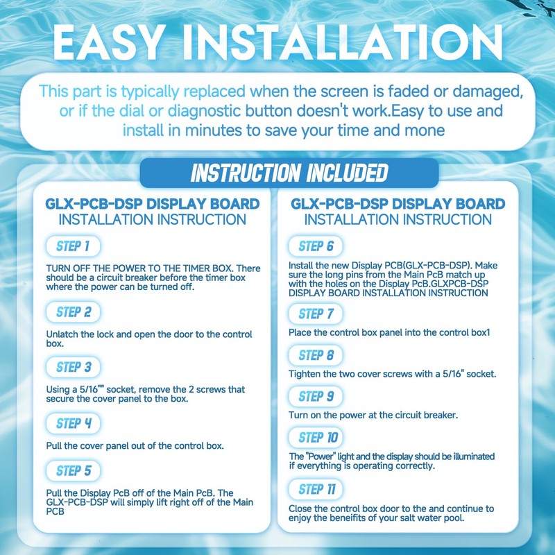 GLX-PCB-DSP Display Printed Circuit Board Compatible with Hayward Goldline Aqua-Rite