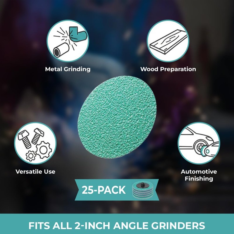 Lauco 3" 24 Grit Quick Change Zirconia Coarse Cut Grinding