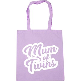 Hippowarehouse Mum of twins (PRINTED ON AN ANGLE) Tote Shopping Gym Beach Bag 42cm x38cm, 10 litres