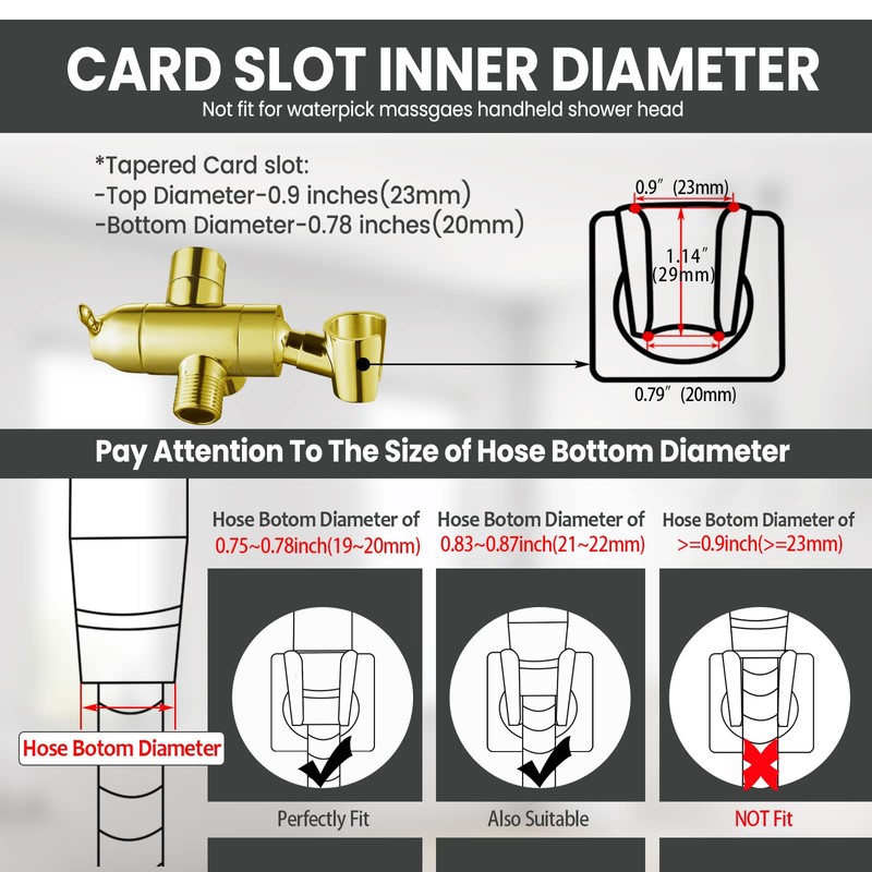 Shower Diverter Valve with Handshower Mount, G1/2 Brass Shower Arm