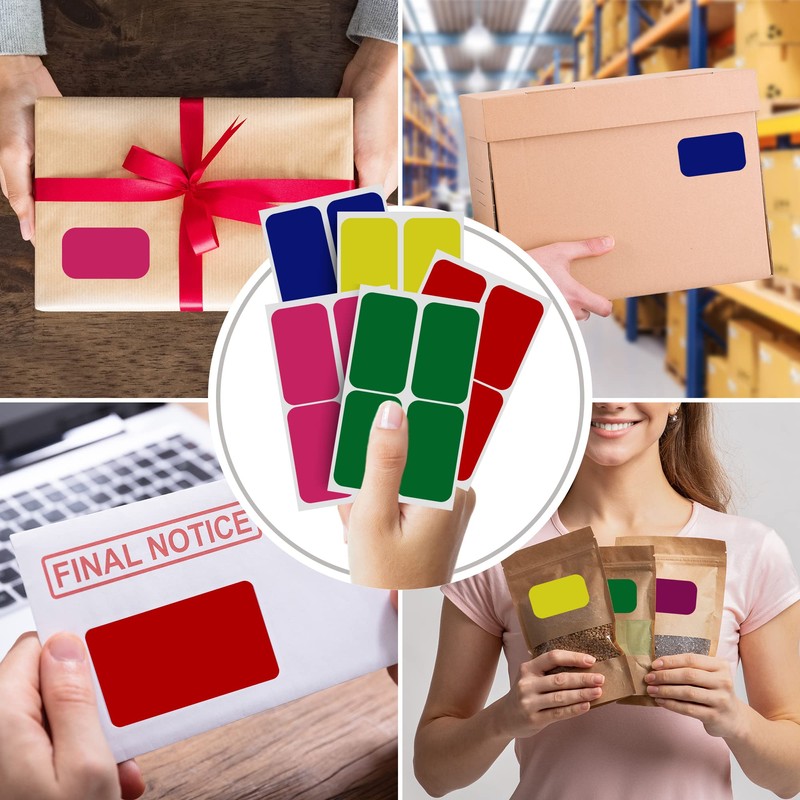 Colour-Coding Labels (8 Colors) Large Rectangular Labels 7.5cm x 5cm