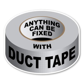 Magnet America Anything Can Be Fixed with Duct Tape Magnet is 3.4" x 4" Made for Vehicles and Refrigerators