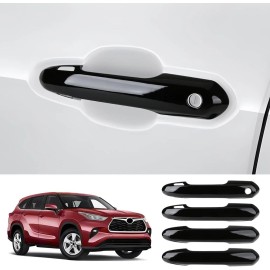 Unbranded 4Pcs For 2020-2025 Toyota Highlander Black Door Handle Cover Trim Accessories