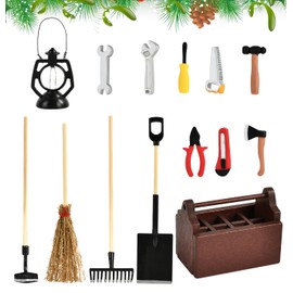 Miniature Gnome Accessories, Miniature Accessories Garden, 14 Pieces Gnome Accessories, Miniature Tool Box, Mini Dollhouse Accessories, Miniature Tool Dollhouse for Christmas Decoration