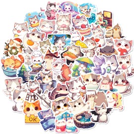 fashion cell phone stickers waterproof stickers 50 sheets sticker set stickers stickers DIY decorations note stickers videos classmates gifts birthday gifts office supplies stickers cute cat