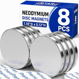 Paquete de 8 imanes de neodimio resistentes, 1.18 pulgadas de profundidad x 0.12 pulgadas de alto | Powerful Permanent Rare Earth Magnets, Super Stron