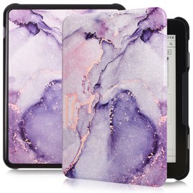 Caweet Case for Nook GlowLight 4 Plus 7.8" 2023 Release, Ultra Lightweight PU Leather Shell Cover with Magnetic Closure, Lilac Marble