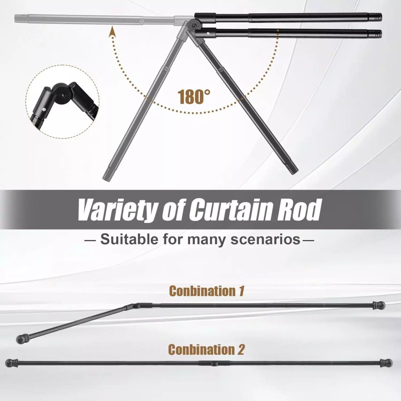 Nicecho L Shape Heavy Duty window Curtain Rod adjust to