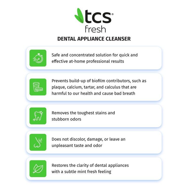TCS Fresh Concentrated Dental Appliance Cleaner Set, Professional Denture and