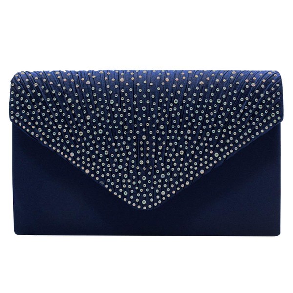 Women Diamante Envelope Clutch Bag Evening Handbag Purse Wedding, Bridal,