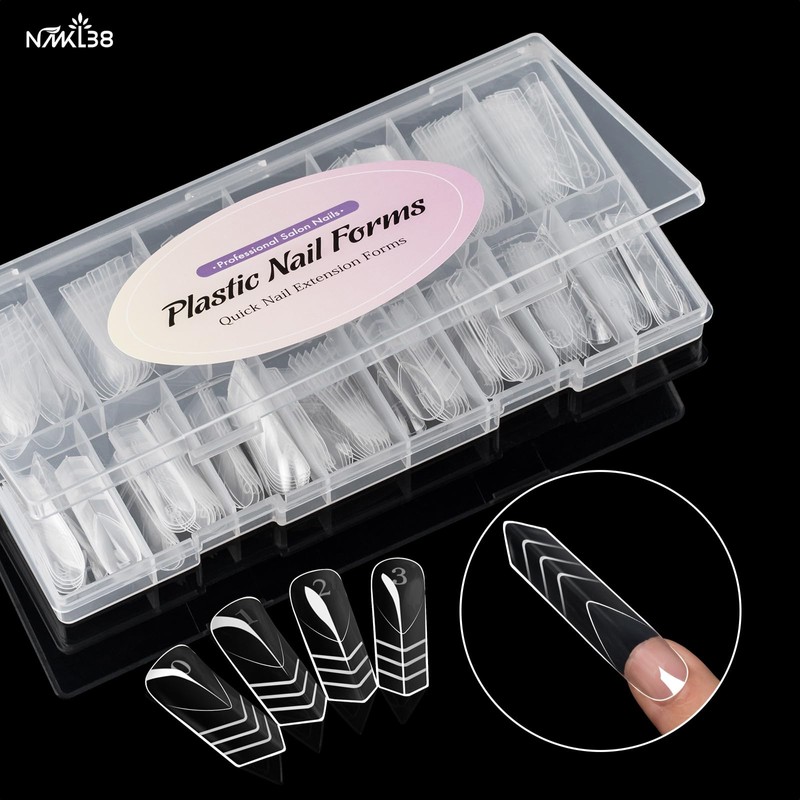 NMKL38 150PCS Dual Nail Forms 15 Sizes Extension Poly Nail