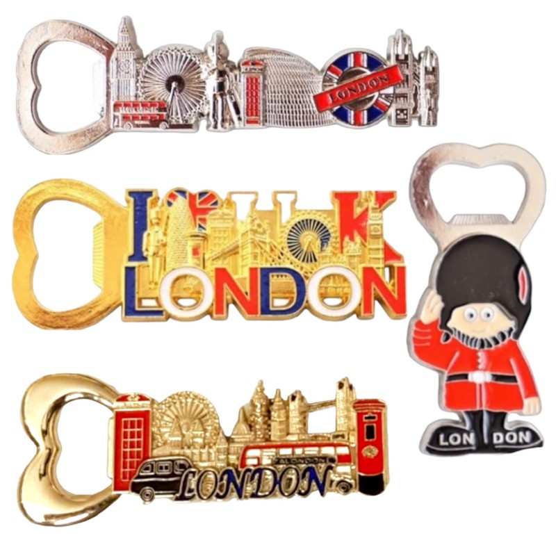 6 British Souvenir Magnets London Icons Bottle Opener Magnets England