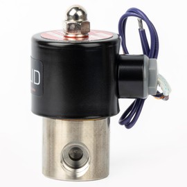 U.S. Solid 3/8" Solenoid Valve - 12V DC Stainless Steel Electric Solenoid Valve, Normally Closed, Viton Seal