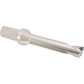 CME Indexable Insert Drill, Extra Long Length, 1 1/8" Drill Diameter, 5 5/8" Drill Depth, 5D, Weldon Shank, Coolant Through, with 2 pcs Carbide Inserts