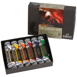 Rembrandt Professional Oil Paint Set with 6 Colours (15 ml tubes) | Artist Quality Oil Colours