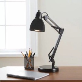 MAINSTAYS 21.75" High Rich Black Finish Architect Reading Task Desk Lamp w/ Bulb