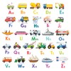 DECOWALL DS8-2005N Transport Alphabet Kids Wall Stickers Decals Peel and