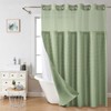 YOSTEV Sage Green No Hook Shower Curtain with Snap-in Fabric