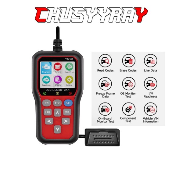CHUSYYRAY 2025 Auto OBD2 Scanner Car Check Engine Fault Code