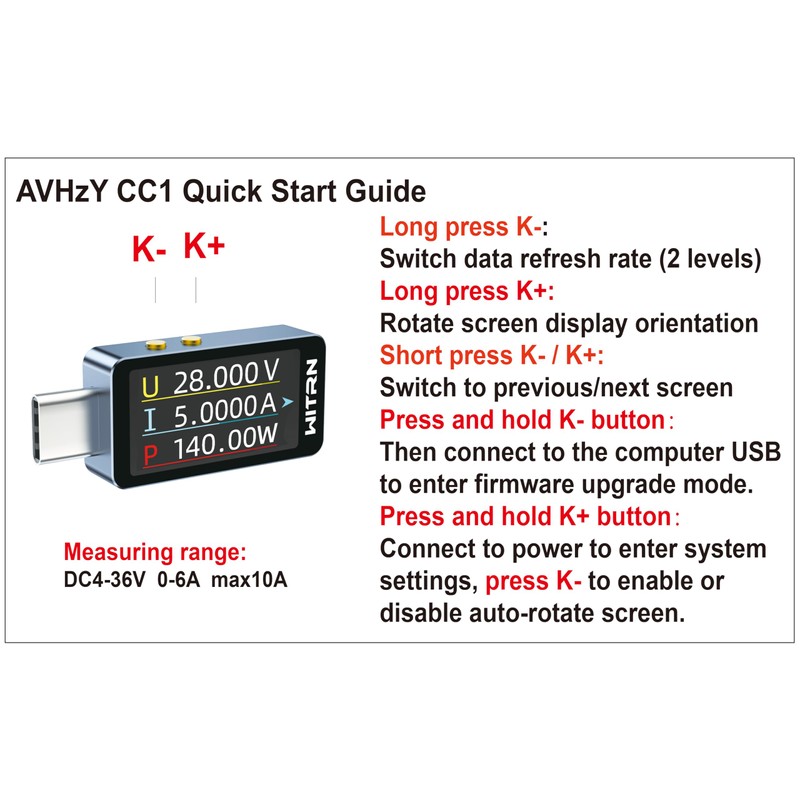 Type-C USB Meter Tester Power Meter USB Multimeter Voltage and