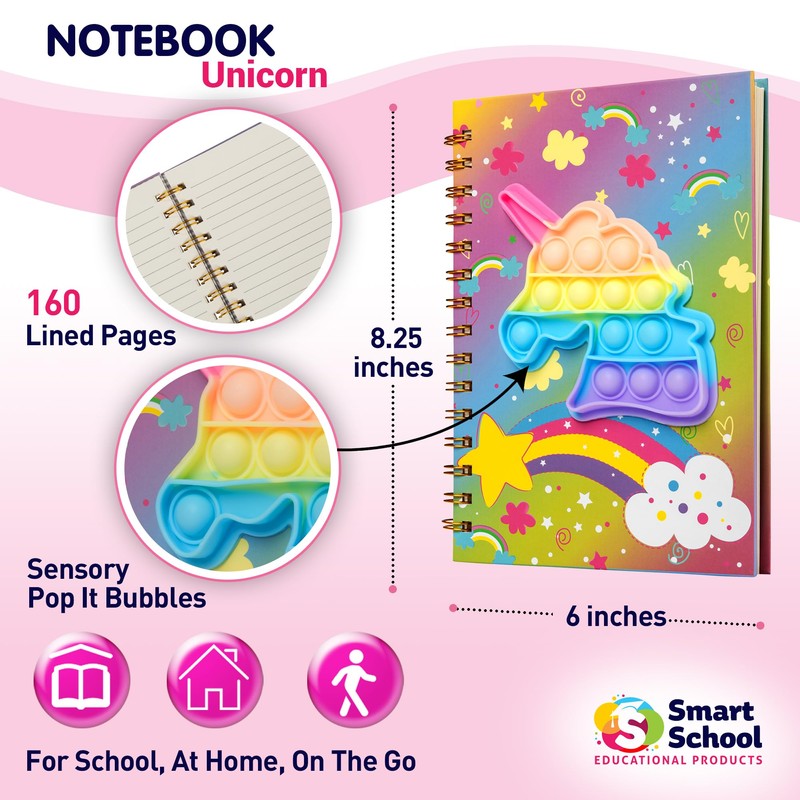 Smart School Educational Products Pop It Notebook, Fidget Notebook for