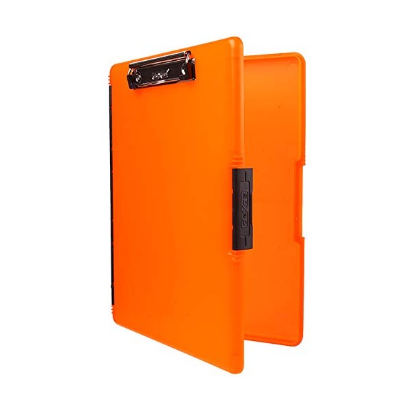 Dexas 3517-804 Slimcase 2 Storage Clipboard with Side Opening, Neon Orange