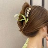 Flower Hair Claw Hair Accessory, Korean, Holds Securely in Size,