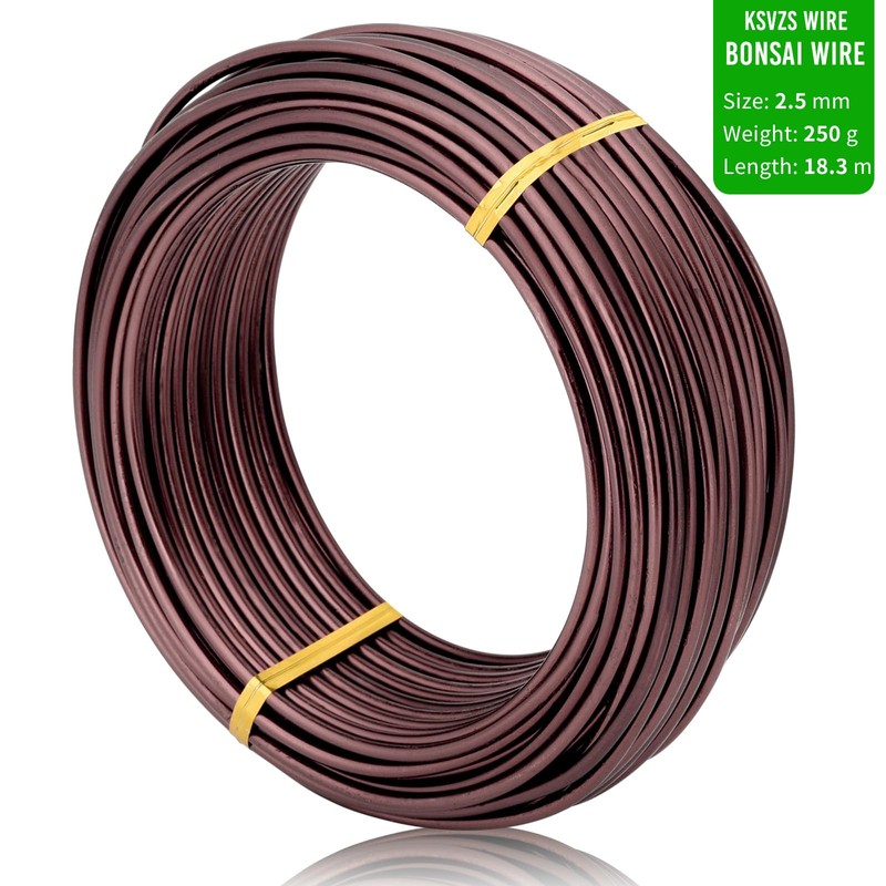 Bronze-2.5-Anodized Aluminum Bonsai Training Wire 250g Large Roll,Many Size to