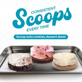 HOME NEATLY Ice Cream Sandwich Scoop, Easy Release Sandwich Cookie Scoops for Evenly Sized Gelato Scoops, Ice Cream Scoop with Trigger for Effortless Serving, Stainless Steel Food Scoopers for Kitchen