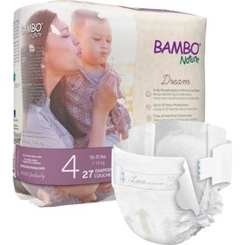 Bambo Nature Hypoallergenic Baby Diapers, Eco-Labelled Sustainable Diapers, Enhanced Leakage Protection, Totally Chlorine-Free, Skin Friendly, and Super Absorbent - Size 4 (54 Count)