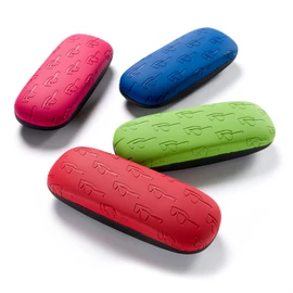 FEFI Hardcase Glasses Case Soft Touch Embossed Glasses Design (Red)