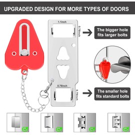 Portable Door Lock,2 Pack Heavy Duty Hotel Travel Door Lock for Additional Safety and Privacy for Hotel,Apartment, Home, Bedroom, School and Prevent Unauthorized Entry