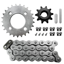 420 Chain 25 Tooth Sprocket + 420 Chain 32 Links for Coleman KT196 CK196 Go Kart Predator 196cc 212cc 6.5hp Engine Powersports Parts 40 41 420 Chain Front Jackshaft Sprocket 10 Tooth 5/8" Bore