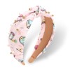 CAVETEE Teacher Headbands for Women, Pink Back to School Knotted
