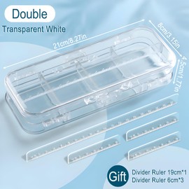 Zliger Pen Organiser, Pack of 2 Double Level Stackable Storage Box, Pen Box, Clip-on Storage Box for Office Supplies, Crafts, Parts, School, Family, d'Alene to