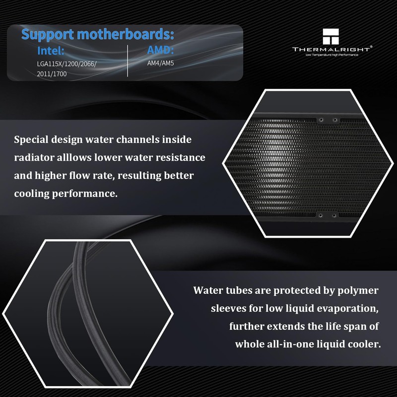 Thermalright FW360 SE ARGB Black CPU AIO,PC 360 Specification Water