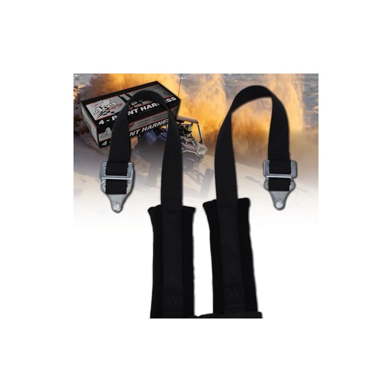 (Black) 4 Point Harness - 2 Inch Webbing and Padding
