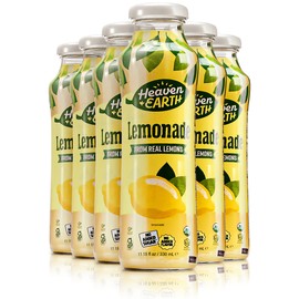 Heaven & Earth Organic Lemonade, 11.2oz (6 Pack) | Made with Real Lemons, Pure Fruit Juice, No added Sugar, Flavor, or Color